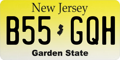 NJ license plate B55GQH