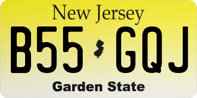 NJ license plate B55GQJ