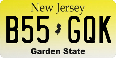 NJ license plate B55GQK