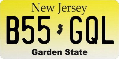 NJ license plate B55GQL
