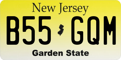 NJ license plate B55GQM