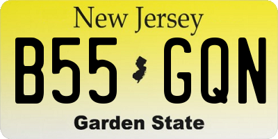NJ license plate B55GQN
