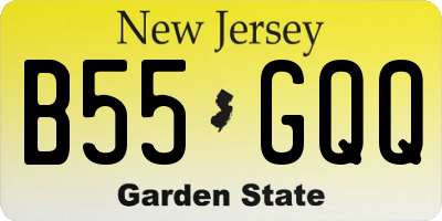 NJ license plate B55GQQ
