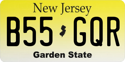 NJ license plate B55GQR