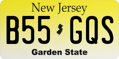 NJ license plate B55GQS