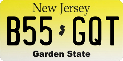 NJ license plate B55GQT