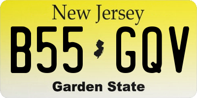 NJ license plate B55GQV