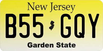NJ license plate B55GQY