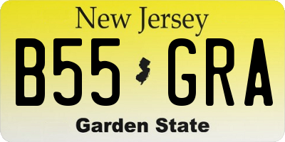 NJ license plate B55GRA