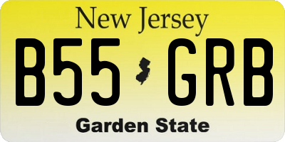 NJ license plate B55GRB