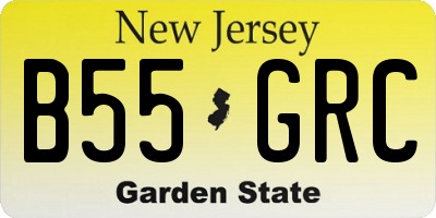 NJ license plate B55GRC