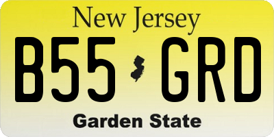 NJ license plate B55GRD