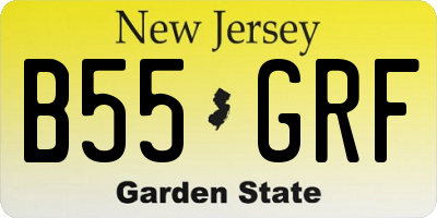 NJ license plate B55GRF