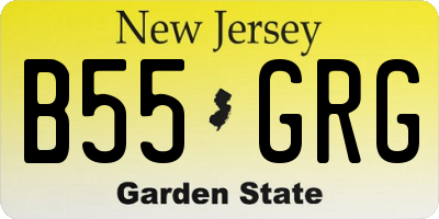 NJ license plate B55GRG