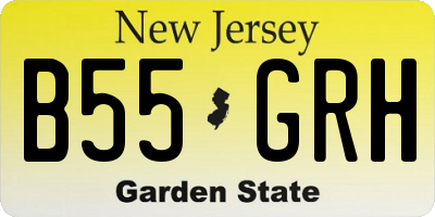NJ license plate B55GRH