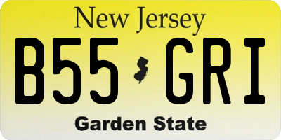 NJ license plate B55GRI