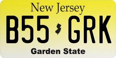 NJ license plate B55GRK