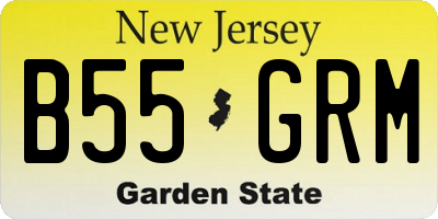 NJ license plate B55GRM