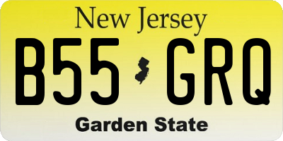 NJ license plate B55GRQ