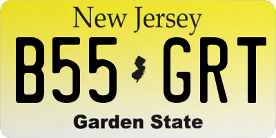 NJ license plate B55GRT