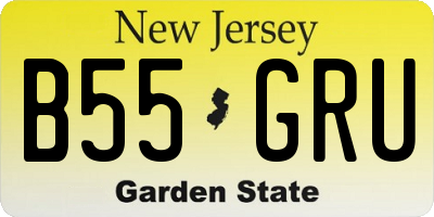 NJ license plate B55GRU
