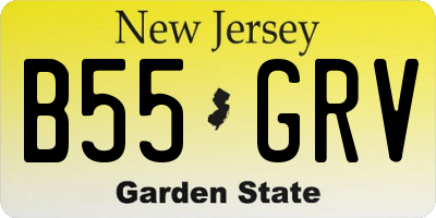 NJ license plate B55GRV