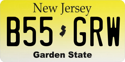 NJ license plate B55GRW