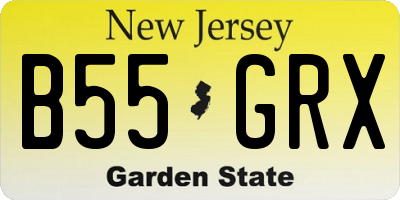 NJ license plate B55GRX