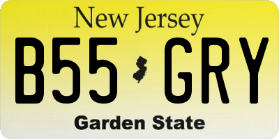 NJ license plate B55GRY