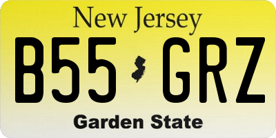 NJ license plate B55GRZ