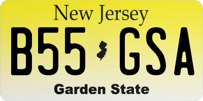 NJ license plate B55GSA