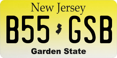 NJ license plate B55GSB