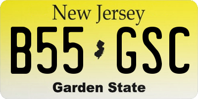 NJ license plate B55GSC