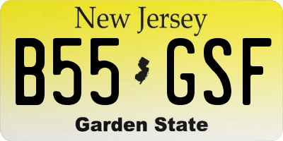 NJ license plate B55GSF