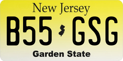 NJ license plate B55GSG