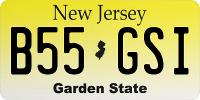 NJ license plate B55GSI