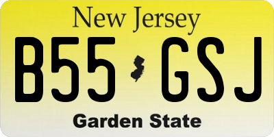 NJ license plate B55GSJ