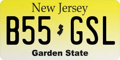 NJ license plate B55GSL