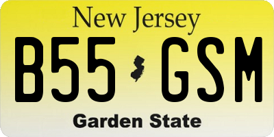 NJ license plate B55GSM
