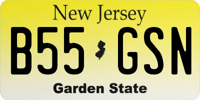 NJ license plate B55GSN