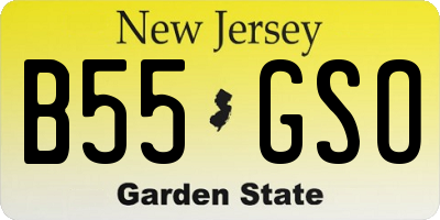 NJ license plate B55GSO