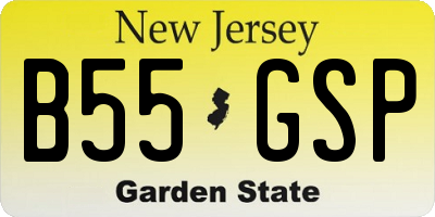 NJ license plate B55GSP