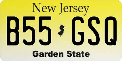 NJ license plate B55GSQ