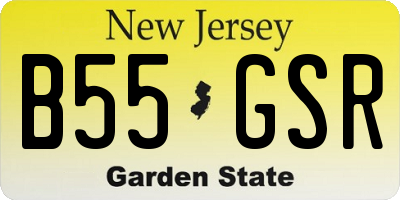 NJ license plate B55GSR