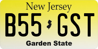 NJ license plate B55GST