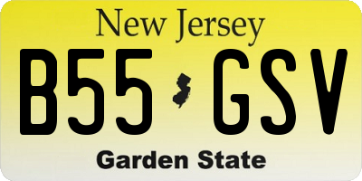 NJ license plate B55GSV