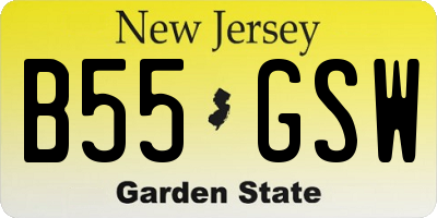 NJ license plate B55GSW