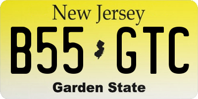 NJ license plate B55GTC