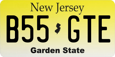 NJ license plate B55GTE