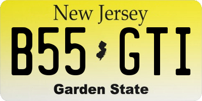 NJ license plate B55GTI